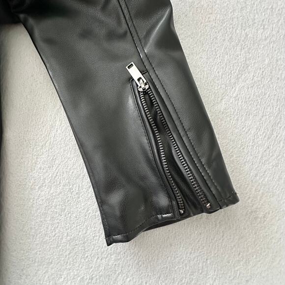 Bagatelle Black Faux Leather Moto Jacket Women's Large - Picture 8 of 15